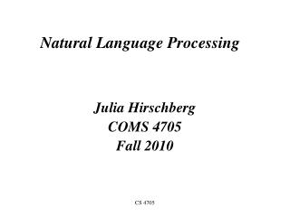  Common Language Processing 