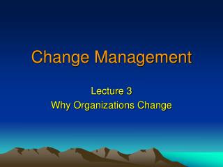  Change Management 