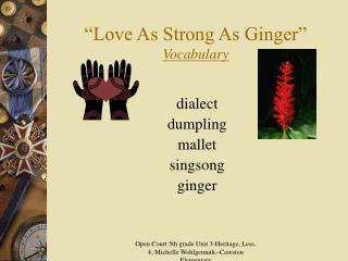  Love As Strong As Ginger Vocabulary 