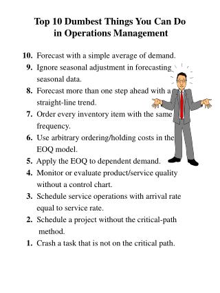 Main 10 Dumbest Things You Can Do in Operations Management 