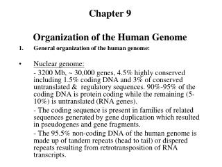  Part 9 Organization of the Human Genome 