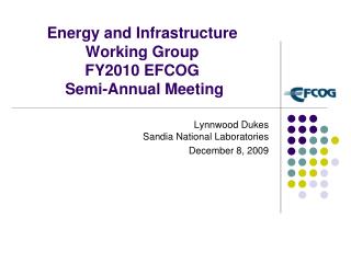  Vitality and Infrastructure Working Group FY2010 EFCOG Semi-Annual Meeting 