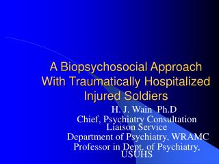  A Biopsychosocial Approach With Traumatically Hospitalized Injured Soldiers 