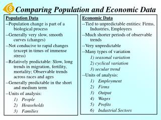  Looking at Population and Economic Data 
