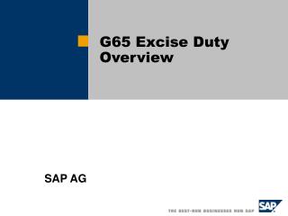  G65 Excise Duty Overview 