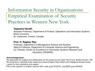  Data Security in Organizations: Empirical Examination of Security Practices in Western New York 