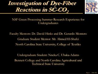  Examination of Dye-Fiber Reactions in SC-CO2 