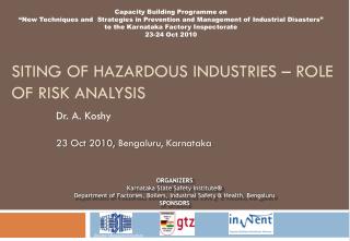  Siting of Hazardous Industries Role of Risk Analysis 