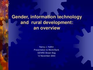  Sexual orientation, data innovation and provincial advancement: a review 