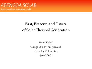  Past, Present, and Future of Solar Thermal Generation 