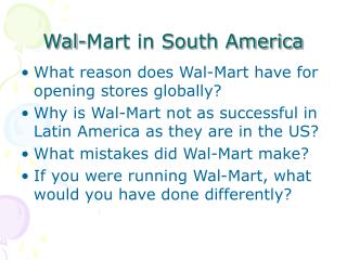  Wal-Mart in South America 