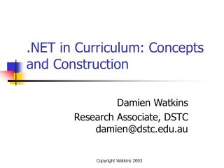  in Curriculum: Concepts and Construction 