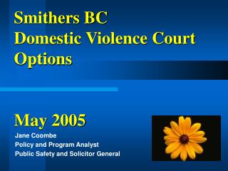  Smithers BC Domestic Violence Court Options May 2005 