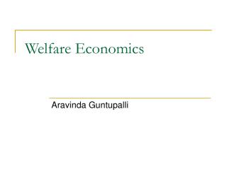  Welfare Economics 