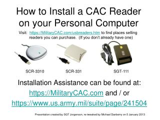  Step by step instructions to Install a CAC Reader on your Personal Computer 
