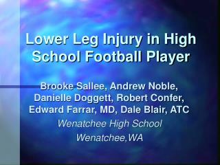  Lower Leg Injury in High School Football Player 