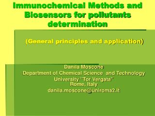  Immunochemical Methods and Biosensors for poisons determination General standards and application 