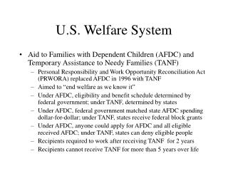  U.S. Welfare System 
