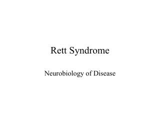  Rett Syndrome 
